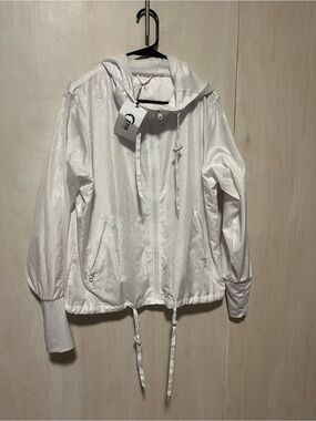 ZYIA White Hooded Bomber Jacket